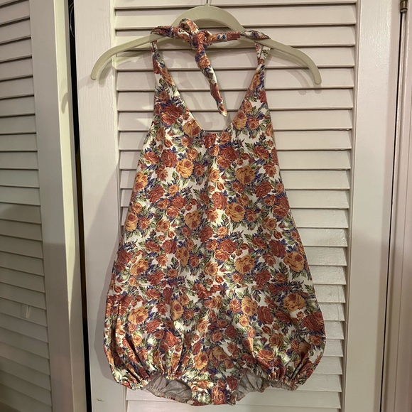 New York Couture Floral romper, multicoloured and cream flower design, s/m - Picture 1 of 7